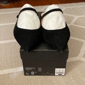 J. Crew Black Suede Pointed Mules